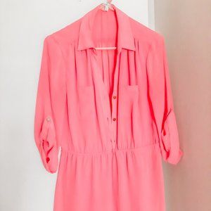 Charlotte Russe pink button-up dress